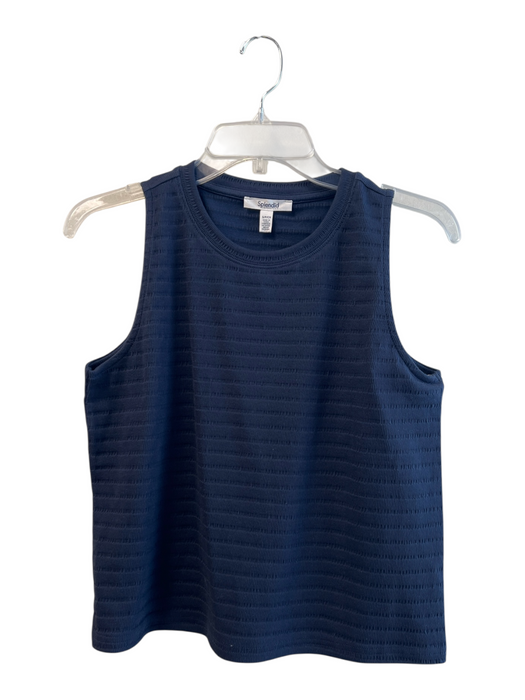 Splendid Size Small Navy Viscose Round Neck Sleeveless Textured Top Navy / Small