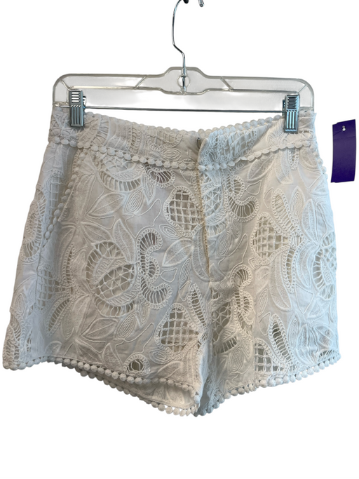 BTB Size Small White No Fabric Tag Zip Fly Overlay Side Pocket Shorts White / Small