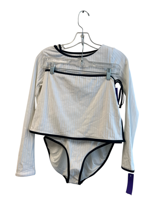 Solid & Striped Size S White & Black Polyamide & Spandex One Piece Swimsuit White & Black / S