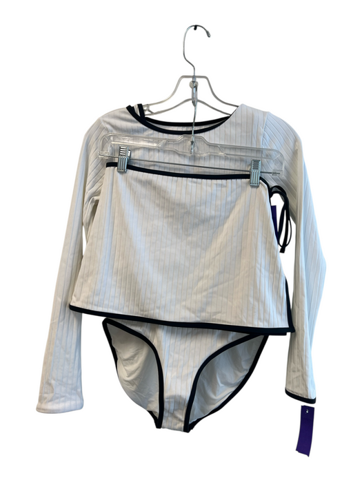 Solid & Striped Size S White & Black Polyamide & Spandex One Piece Swimsuit White & Black / S