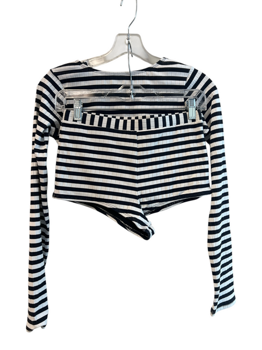 Solid & Striped Size S Black & White Polyamide & Spandex Scoop Neck Swimsuit Black & White / S