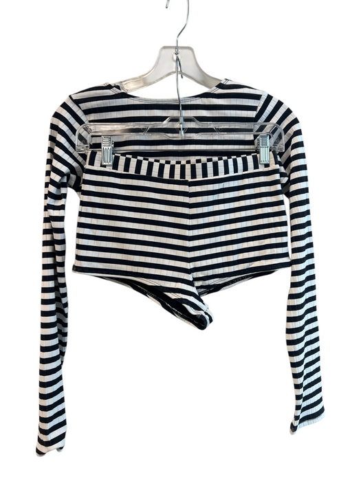Solid & Striped Size S Black & White Polyamide & Spandex Scoop Neck Swimsuit Black & White / S