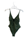 L Space Size S Green Nylon & Spandex V Neck One Piece Key hole Swimsuit Green / S