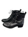 Via Spiga Shoe Size 39 Black Leather Side Zip lace up Buckle Detail Booties Black / 39