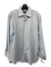 Zegna Size 41 Light Blue & White Cotton Blend Plaid Men's Long Sleeve Shirt 41