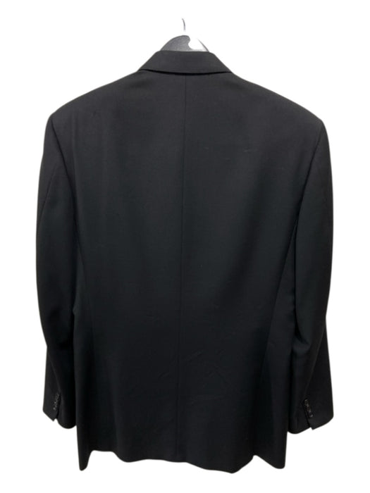 Canali Black Wool Solid Double Breasted Men's Suit 48R