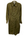 COS Size 6 Olive Green Cotton Blend pintuck waist Button Down Midi Dress Olive Green / 6