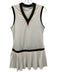 Varley Size S White, Green, Pink Polyester Blend Contrast Trim V Neck Dress White, Green, Pink / S