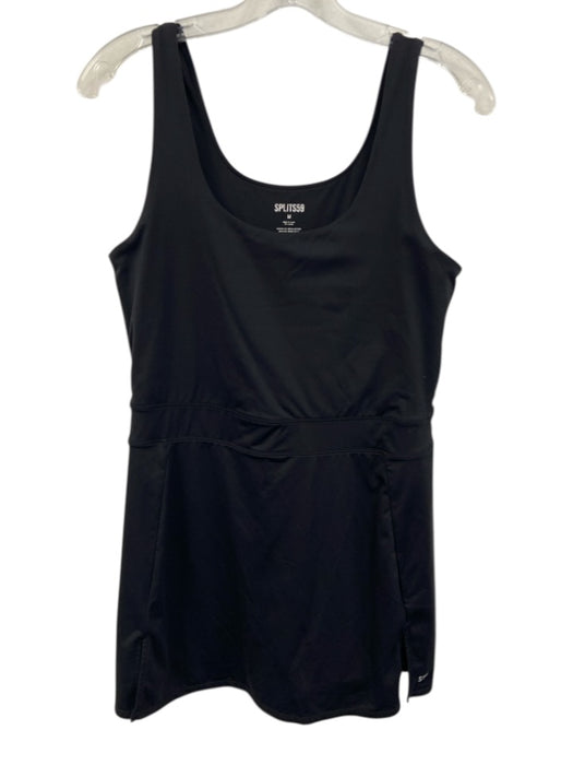 Splits 59 Size M Black Nylon Blend Built in Shorts Scoop Neck Athletic Dress Black / M