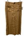 Maeve Size M Tan Brown Linen Blend Back slit Patch Pockets Zip & Button Skirt Tan Brown / M