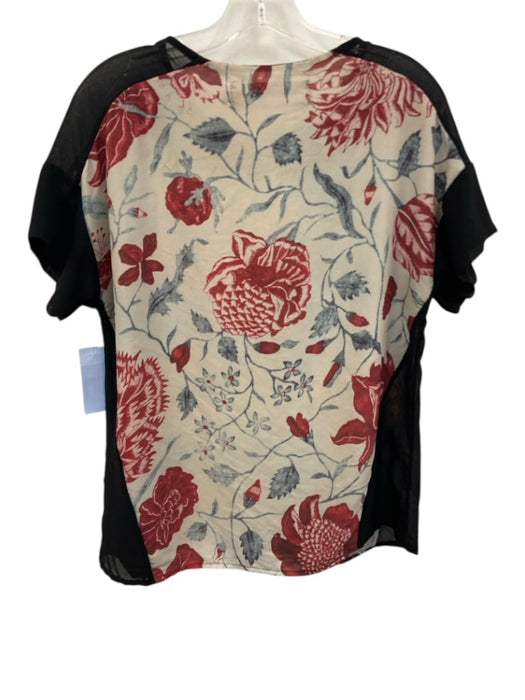 Desigual Size L Black, Turquoise, Red portrait graphic Sheer Panel Top Black, Turquoise, Red / L
