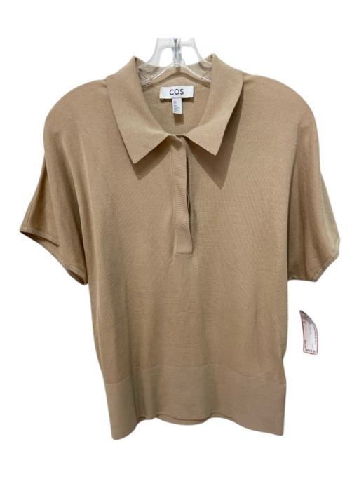 COS Size M Taupe Lyocell Polo Top Taupe / M