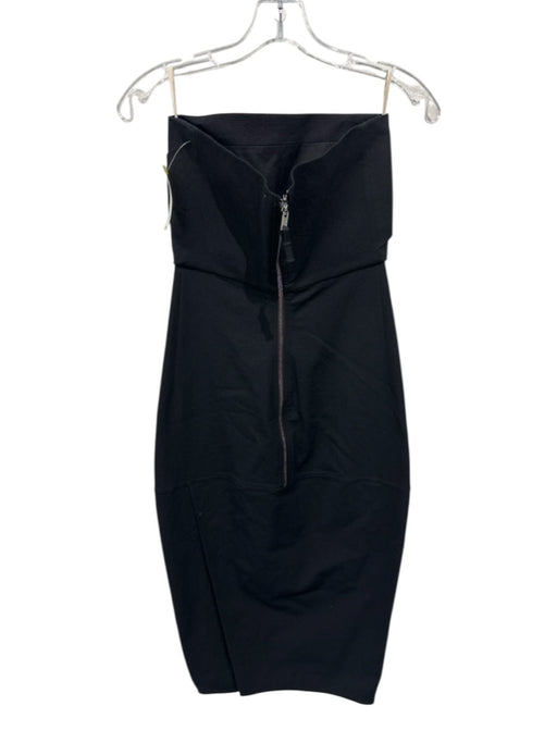 Rick Owens Size 4 Black Cotton Blend Strapless Darted Pocketed Bodycon Dress Black / 4