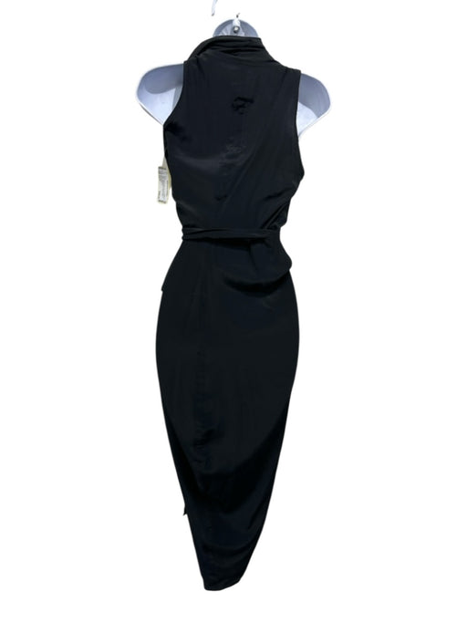 Rick Owens Size Est S Black Missing Fabric Tag Semi Sheer Wrap Blouson Dress Black / Est S