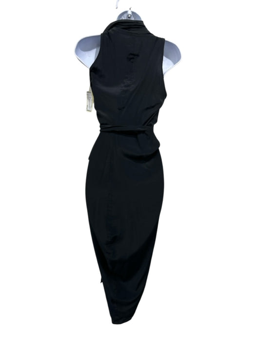 Rick Owens Size Est S Black Missing Fabric Tag Semi Sheer Wrap Blouson Dress Black / Est S