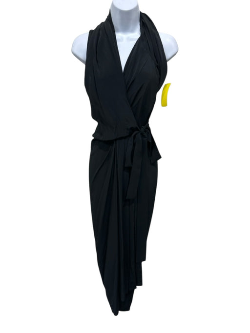 Rick Owens Size Est S Black Missing Fabric Tag Semi Sheer Wrap Blouson Dress Black / Est S