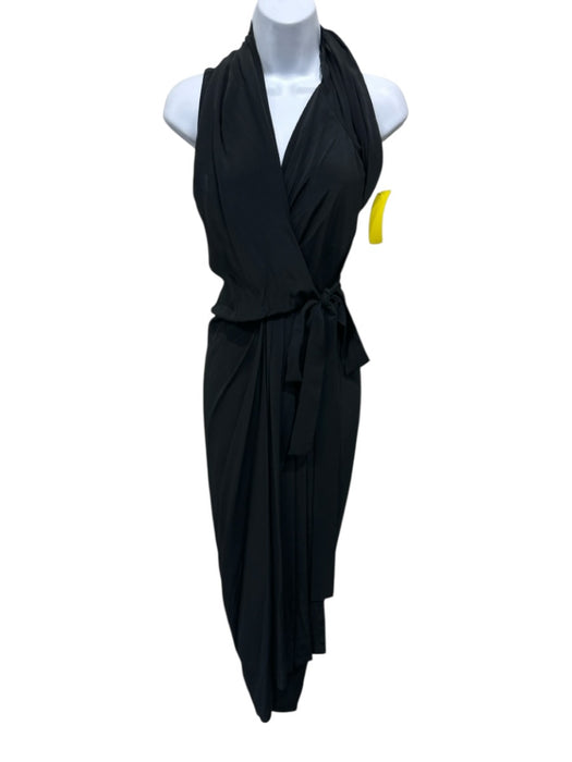 Rick Owens Size Est S Black Missing Fabric Tag Semi Sheer Wrap Blouson Dress Black / Est S