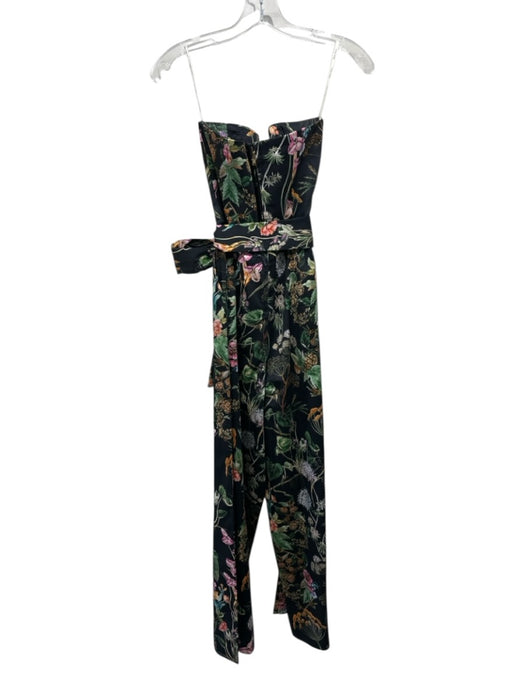 Cara Cara Size 2 Black, Green & Multi Print Cotton Blend Botanical Jumpsuit Black, Green & Multi Print / 2