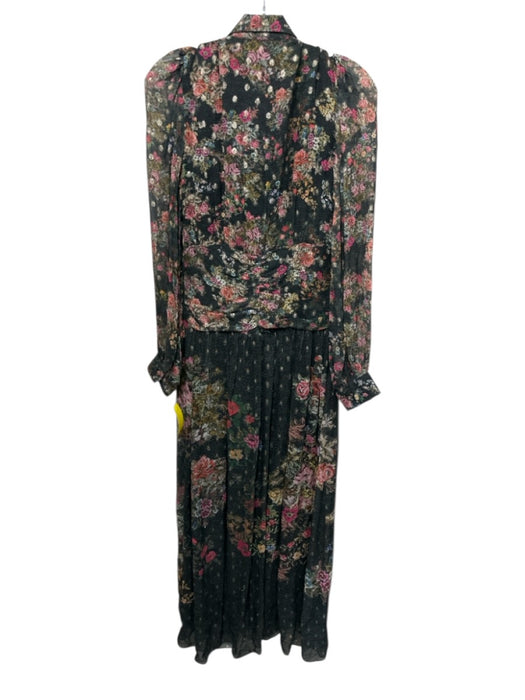Rococo Sand Size S Black & Multi Viscose Blend Floral Metallic Thread Dress Black & Multi / S