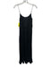 Vince Size XS Black Polyester Satin Accordion Pleat Spaghetti Strap Dress Black / XS