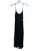 Vince Size XS Black Polyester Satin Accordion Pleat Spaghetti Strap Dress Black / XS