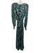 ME + EM Size 4 Black, Blue & Green Polyester Abstract Floral Dress Black, Blue & Green / 4