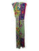 Etro Size 40 Green & Multi Viscose Mixed Print Sleeveless Wrap Front Dress Green & Multi / 40