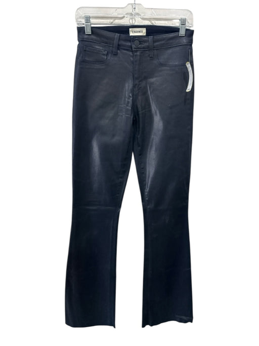 L'agence Size 26 Midnight blue Cotton Blend Coated Denim Raw Hem Flare Jeans Midnight blue / 26