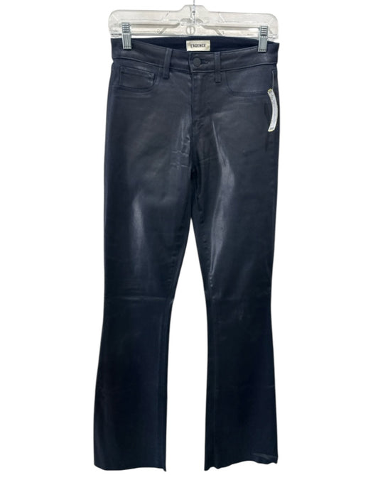 L'agence Size 26 Midnight blue Cotton Blend Coated Denim Raw Hem Flare Jeans Midnight blue / 26