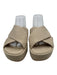Naghedi Shoe Size 39.5 Beige Neoprene Woven Criss Cross Platform Slide Sandals Beige / 39.5