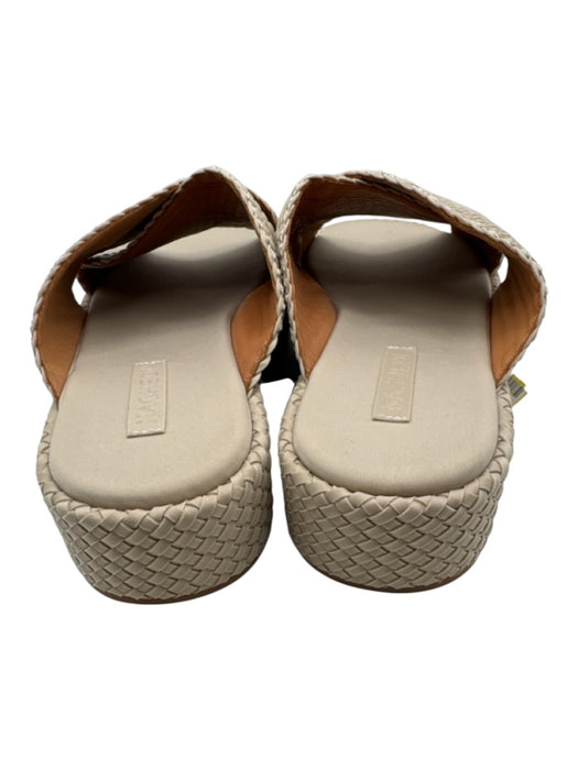 Naghedi Shoe Size 39.5 Beige Neoprene Woven Criss Cross Platform Slide Sandals Beige / 39.5