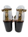 Chloe Shoe Size 39 Mustard Yellow & Black Leather Upper Gold Tone Buckle Sandals Mustard Yellow & Black / 39