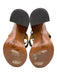 Chloe Shoe Size 39 Mustard Yellow & Black Leather Upper Gold Tone Buckle Sandals Mustard Yellow & Black / 39