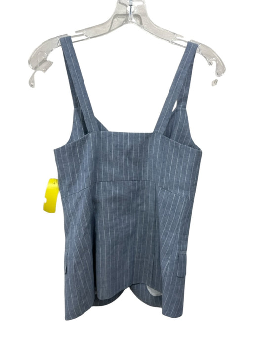 Vanessa Bruno Size 34 Blue & White Linen & Cotton Pinstripe Sleeveless Top Blue & White / 34