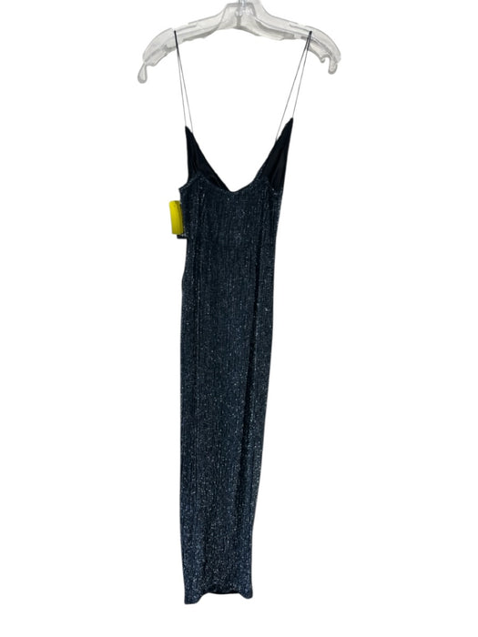 Retrofete Size XS Dark Blue Viscose Sequined Spaghetti Strap Front Slit Gown Dark Blue / XS