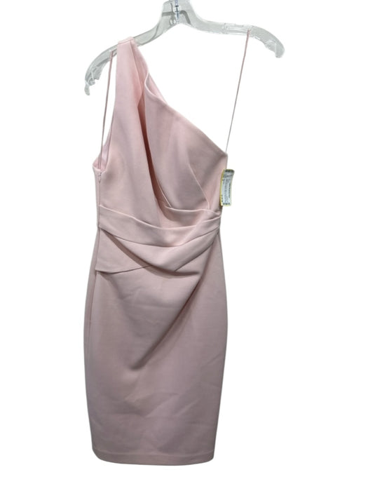 Nicholas Size 4 Light Pink Viscose Blend One Shoulder Gathered Pleating Dress Light Pink / 4