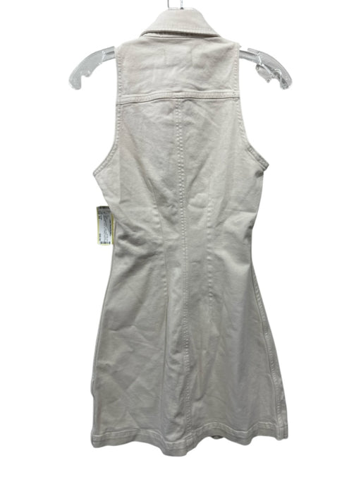 DL1961 Size XS Cream White Cotton Blend Denim Sleeveless Button Up Dress Cream White / XS