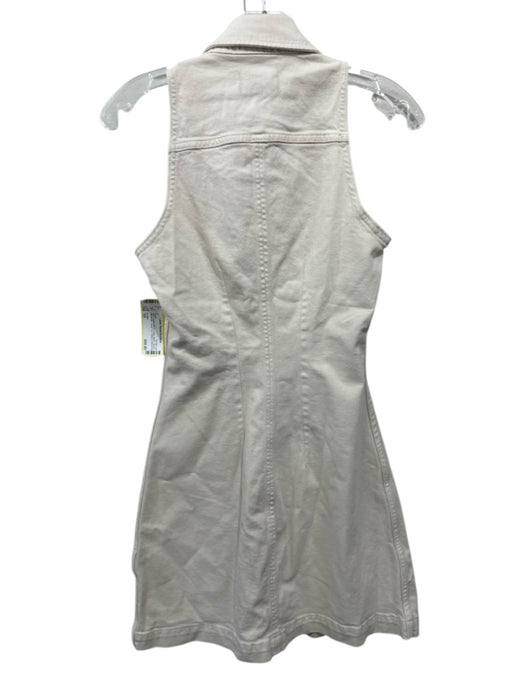 DL1961 Size XS Cream White Cotton Blend Denim Sleeveless Button Up Dress Cream White / XS