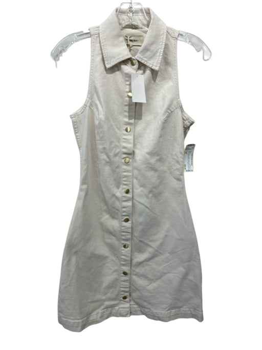 DL1961 Size XS Cream White Cotton Blend Denim Sleeveless Button Up Dress Cream White / XS