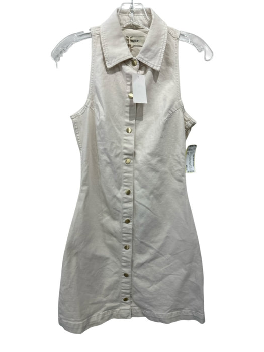 DL1961 Size XS Cream White Cotton Blend Denim Sleeveless Button Up Dress Cream White / XS