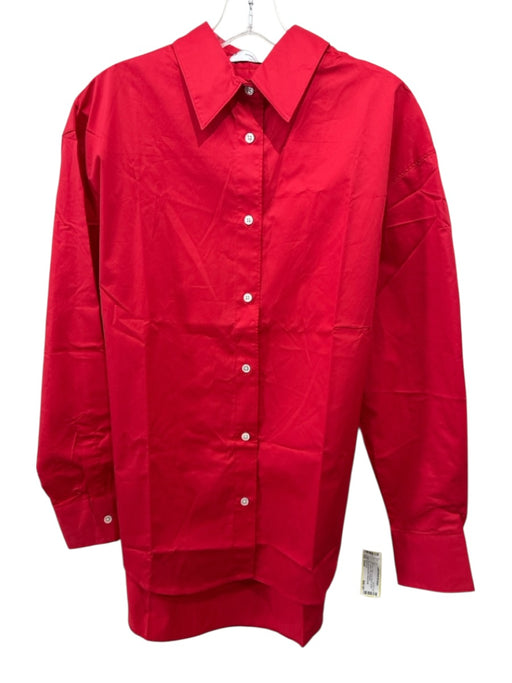 Soldout.nyc Size Small Red Cotton Long Sleeve Button Up Collared Shirt Top Red / Small