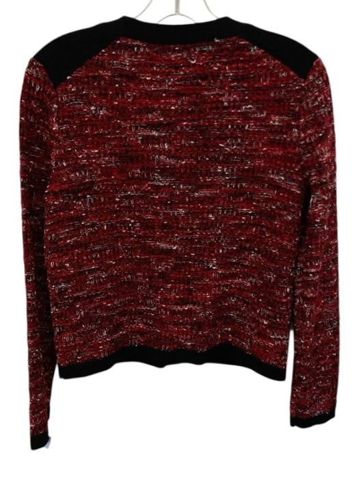 Milly Size P / XS Red, White, Black Wool Blend Gold Tone Buttons Tweed Cardigan Red, White, Black / P / XS