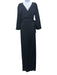 Maria Lucia Hohan Size 4 Black Silk Blend Fully Sequined Long Puff Sleeve Gown Black / 4