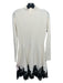 Lela Rose Size S Cream & Black Viscose Blend Mock Neck Flare Long Sleeve Dress Cream & Black / S