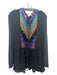 Victoria Beckham Size Small Black, Green, Blue Silk Semi-Sheer Beaded Bib Top Black, Green, Blue / Small