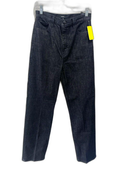 Theory Size 27 Black Cotton Blend drill High Rise Straight Leg Jeans Black / 27