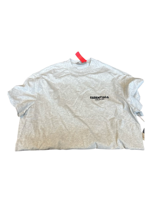 Essentials NWT Size L Light Gray & Black Cotton logo Heathered Men's T-Shirt Light Gray & Black / L