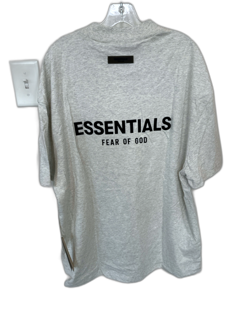 Essentials NWT Size L Light Gray & Black Cotton logo Heathered Men's T-Shirt Light Gray & Black / L