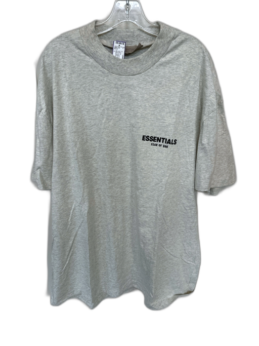 Essentials NWT Size L Light Gray & Black Cotton logo Heathered Men's T-Shirt Light Gray & Black / L