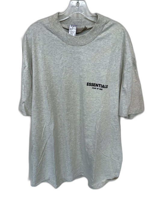 Essentials NWT Size L Light Gray & Black Cotton logo Heathered Men's T-Shirt Light Gray & Black / L